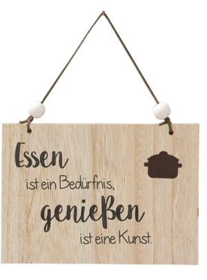 GILDE Wandschild mit Aufschrift "Essen ist&...